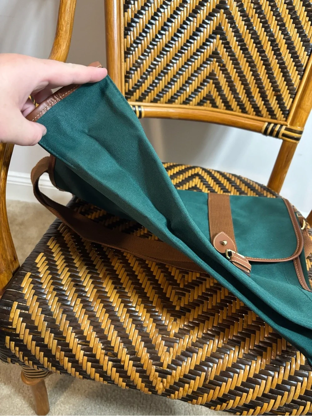 Vintage Polo Ralph Lauren Green Satchel Briefcase Bag